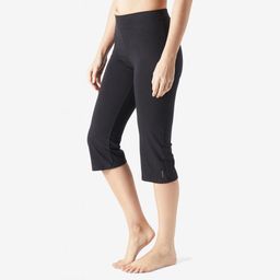 domyos Women Cotton Blend Gym Cropped Legging Slim fit 500 - Black-picture-29