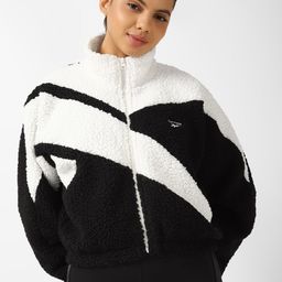 Reebok Cl Winter Sherpa Colourblocked High Neck Zip-Up Sporty Jacket-image-71