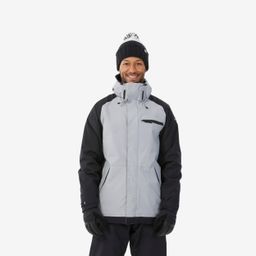 Men's warm and breathable snowboard jacket, SNB 100 grey and black-image-47