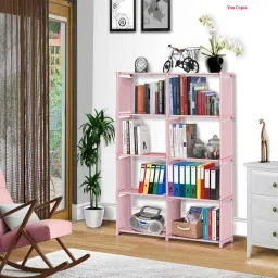 Plastic PVC 7-8-9 Shelf Book Organizer/Shoe/Chappal/Book/Clothes Rack Plastic Open Book Shelf-image-99