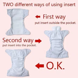 vsol Dry Feel absorber Insert diaper liner for Adjustable, washable and reusable Cloth Diapers (Compatible with pocket diapers/cover diapers) Free size. Microfiber absorber - 5 layers (Pack of 4) image 5