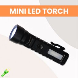 USB Rechargeable Torch with Ultra-Bright LED Front and Side Angle COBB LightE205 Torch-image-98