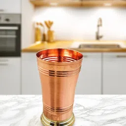 Copper Glass with Brass Bottom – 480 ML, Ayurvedic Drinkware for Water Glass Water/Juice Glass-image-86