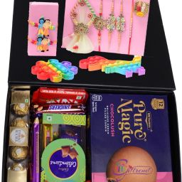 Rakhi Combo with Unique Gifts and Chocolates for Brother Paper Gift Box-14