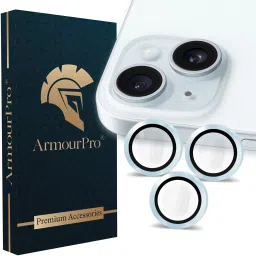 ArmourPro Back Camera Lens Ring Guard Protector for iPhone 15, iPhone 15 Plus, Seria Blue Frame of Camera Rings-image-13