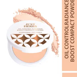 Just Herbs Sandalwood & Rice Starch Oil Control Radiance Boost Compact Powder - Beige 04-19