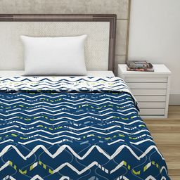 Divine Casa Set Of 2 Grey & Navy Blue Abstract 110 GSM Single Bed Comforters image 3