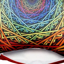 Lushomes Red & Blue Abstract Digital Printed Square Cushion Covers image 5