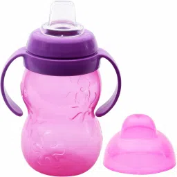 BPA Free Anti-Spill Soft Silicone Spout Baby Sipper Cup with Twin Handle- 250ml-9