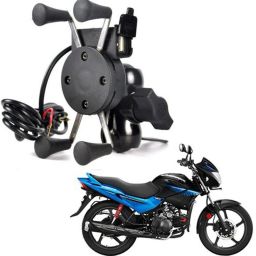X-Grip Mobile Phone Holder with USB Charger Bike Mobile Holder For Glamour Bike Mobile Holder-1