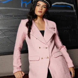 Polyester Solid Coat For Women-image-3