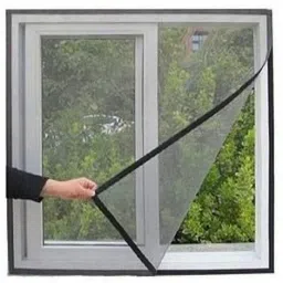 buyagain HDPE - High Density Poly Ethylene Infants Washable 3X5 FT grey Fiberglas Window Mosquito Net Stitched with Loop on All Four Borders Mosquito Net image 4