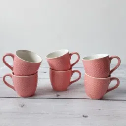 Pack of 6 Ceramic Exclusive New Pink Ceramic Cups (Pack of 6)-13