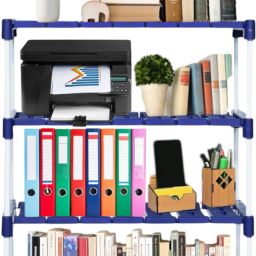 Bookcase 4-Tier Books Storage Organizer Open Display for Home, Office, Library Plastic Open Book Shelf-5