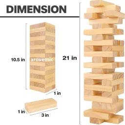 arovemic A1 Jenga Wooden Block Stacking Tower Game for Kids Ages 5+ image 5
