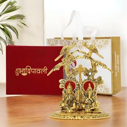 INTERNATIONAL GIFT Gold-Toned Laxmi Ganesh Religious Idol Showpiece-image-76