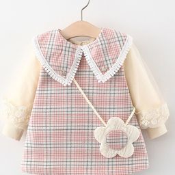 YK Checked Fit & Flare Dress-image-6