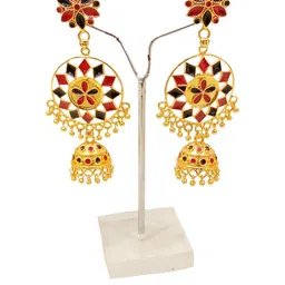 Balaji Gold Circular Jhumkas Earrings-image-79