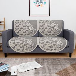 Aura Grey Cotton 4 Piece Sofa Cover-image-48