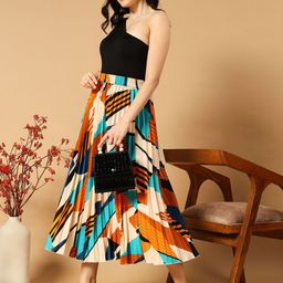 LookShine Printed A-Line Midi Skirts image 4