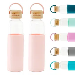 The Better Home Pink Set of 2 Glass Water Bottle-28