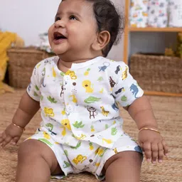 SMILEY BUTTONS Unisex Selection Of 2 Printed Pure Cotton T-shirt With Shorts-image-29