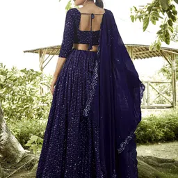 Warthy Ent Embroidered Sequinned Semi-Stitched Lehenga & Unstitched Blouse With Dupatta image 2