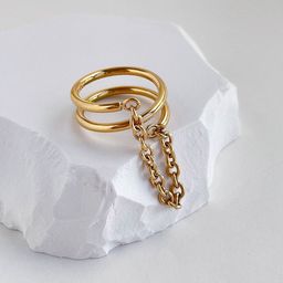 Just Lil Things Double Band Chain Link Finger Ring-picture-16
