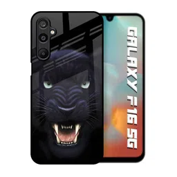 QRIOH Unisex Samsung Galaxy F16 5G Quirky Angry Black Leopard Shockproof Glass Back Case-picture-30