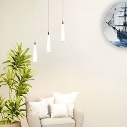 THE QUIRKY HOME White & Blue Majestic Ship At Sea Printed Ceramic Decorative Wall Decor-image-27
