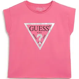 GUESS kids Girls Brand Logo Printed Boxy T-shirt-image-82
