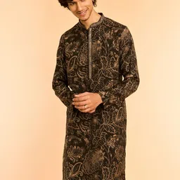 Diwas by Manyavar Men Floral Printed Sequinned Kurta-picture-25