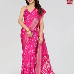 Moda Rapido Bandhani Zari Saree-image-98