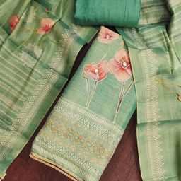 MANVAA Floral Printed Thread Work Cotton Silk Unstitched Dress Material-picture-5
