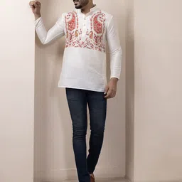 DEVOILER Men Ethnic Motifs Printed Kurta-image-12