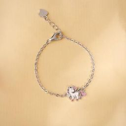 GIVA Girls 925 Sterling Silver Rhodium-Plated Unicorn Charm Bracelet-8