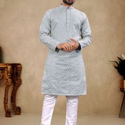 Zurika Fashion Men Chikankari Embroidered Straight Kurta-image-76
