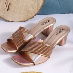SUKUN Women Textured Block Heel Open Toe Sandals-picture-37