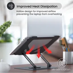 Portronics My Buddy K11 Metal Foldable Laptop Stand With 360 Rotation image 3