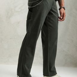 HIGHLANDER Men Straight Fit Easy Wash Kambaba Carpenter Fit Cargos Trousers-image-26