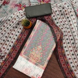 KALINI Printed Organza Unstitched Dress Material-picture-12