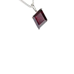 GenZcomplex Red Brass Garnet Silver-Plated Pendant-16