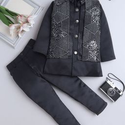 FOURFOLDS Boys Embroidered 3 Piece Ethnic Suit-image-110