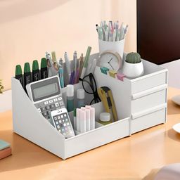 YK White Set of 1 Regular Desk Organiser Organisers-image-53