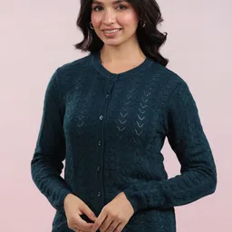 Janasya Women's Woolen Self Design Winter Cardigan Shrug-image-38