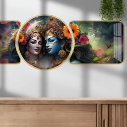Aura Blue & Orange 1 Piece Wood Abstract Wall Paintings-picture-17