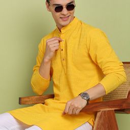 FUBAR Men Mandarin Collar Thread Work Kurta-27