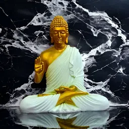Vrinban International Gold-Toned & White Buddha Idol Showpiece-picture-46