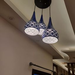 GAUVIK Blue Printed Aluminium Ceiling Lamp-56