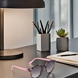 SUNNIES Unisex Grey Lens & Pink Round Sunglasses with-45